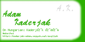 adam kaderjak business card